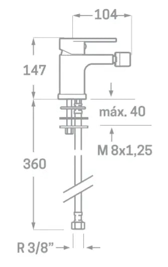 Grifo de bidé Legend blanco cromado de latón Källa 1