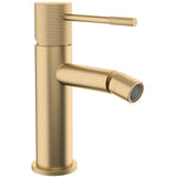 Grifo de bidé monomando caño recto acabado oro mate protección PVD maneta luxury Casares Valaz