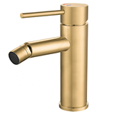 Grifo de bidé monomando caño recto oro mate protección PVD apertura en agua fría Nansa de Valaz