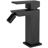 Grifo de bidé monomando negro mate diseño moderno Vinalopo de Valaz