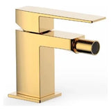 Grifo de bidé monomando vertical con diseño moderno acabado dorado SLIM TRES