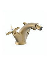 Grifo de bidé vertical bimando con regulador de temperatura en latón viejo mate Clasic TRES