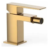 Grifo de bidé vertical monomando con diseño moderno acabado en oro mate SLIM TRES