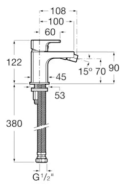 Grifo de bidet con desagüe automático y acabado cromado Cold Start L90 Roca 2