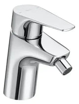 Grifo de bidet con tragacadenilla para instalación sobre repisa con acabado cromado Atlas Roca