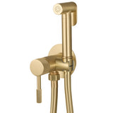 Grifo de bidet empotrado redondo 2 vías oro mate con protección PVD maneta luxury Torina Valaz