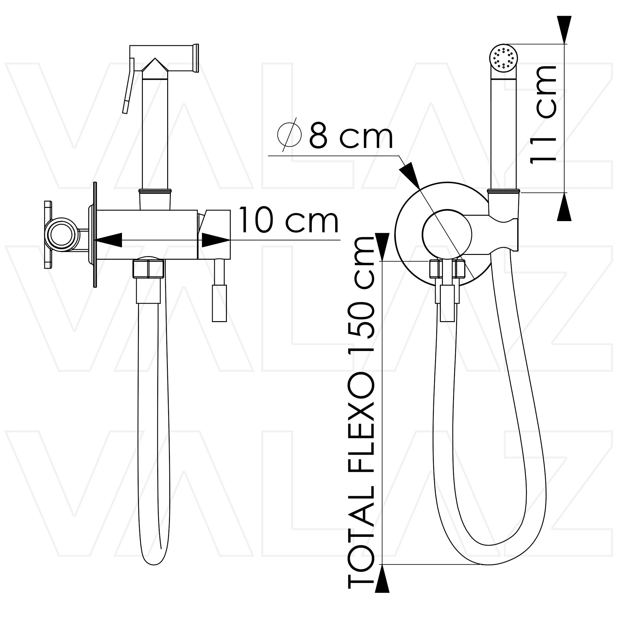 Grifo de bidet empotrado redondo cromado acabado maneta luxury Torina de Valaz 1