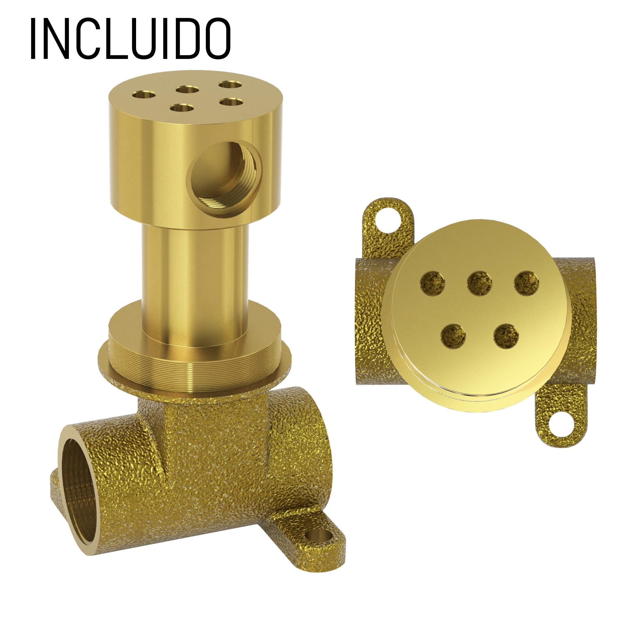Grifo de bidet empotrado redondo cromado con maneta luxury Ofin de Valaz 2