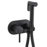 Grifo de bidet empotrado redondo negro mate con control de temperatura y dos vías Júcar de Valaz