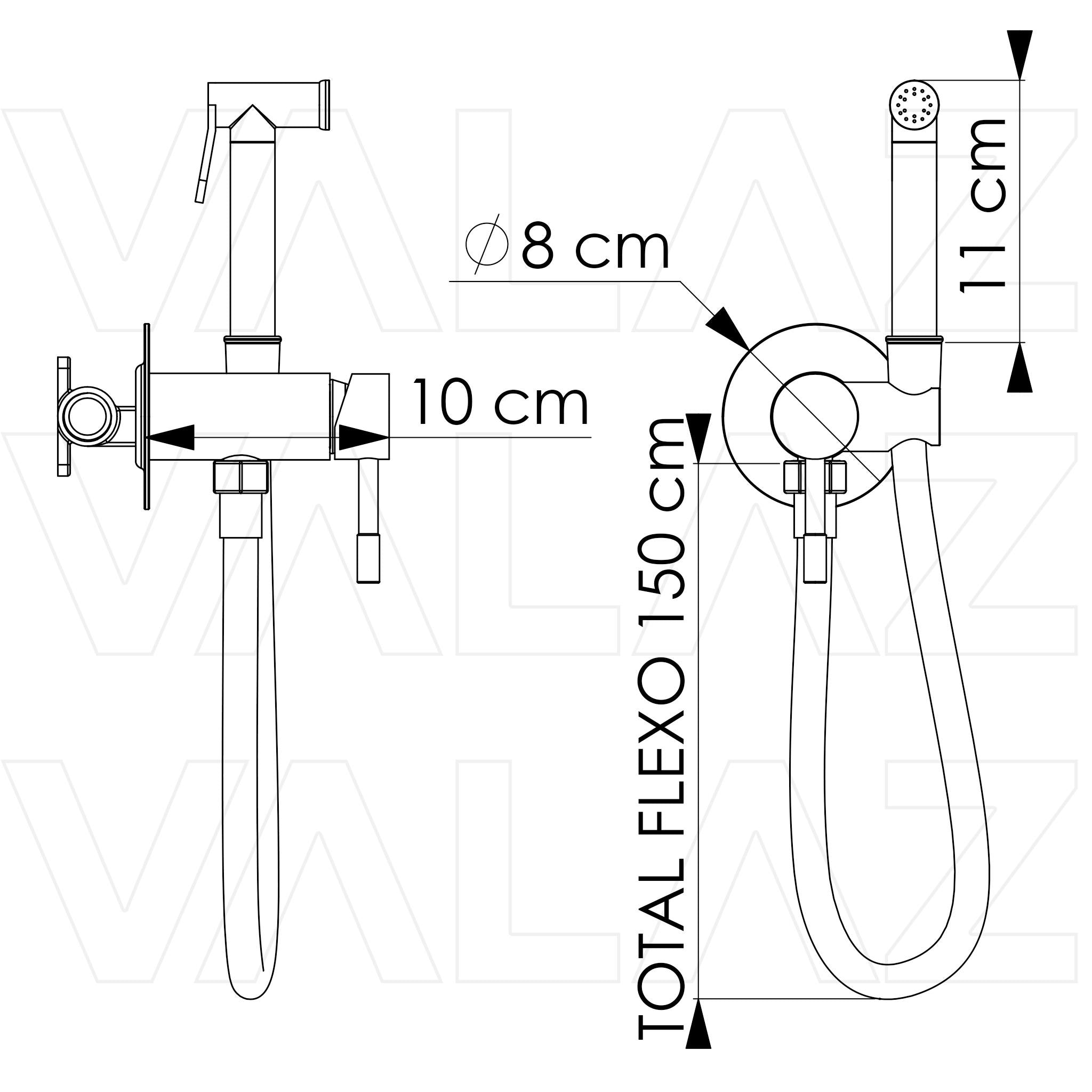 Grifo de bidet empotrado redondo negro mate con maneta luxury Ofin de Valaz 1