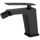 Grifo de bidet monomando cuadrado negro mate con maneta hueca Cabrera de Valaz