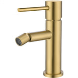 Grifo de bidet monomando redondo oro mate con protección PVD Ebro de Valaz