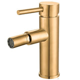 Grifo de bidet monomando redondo oro mate con protección PVD Jabalón de Valaz