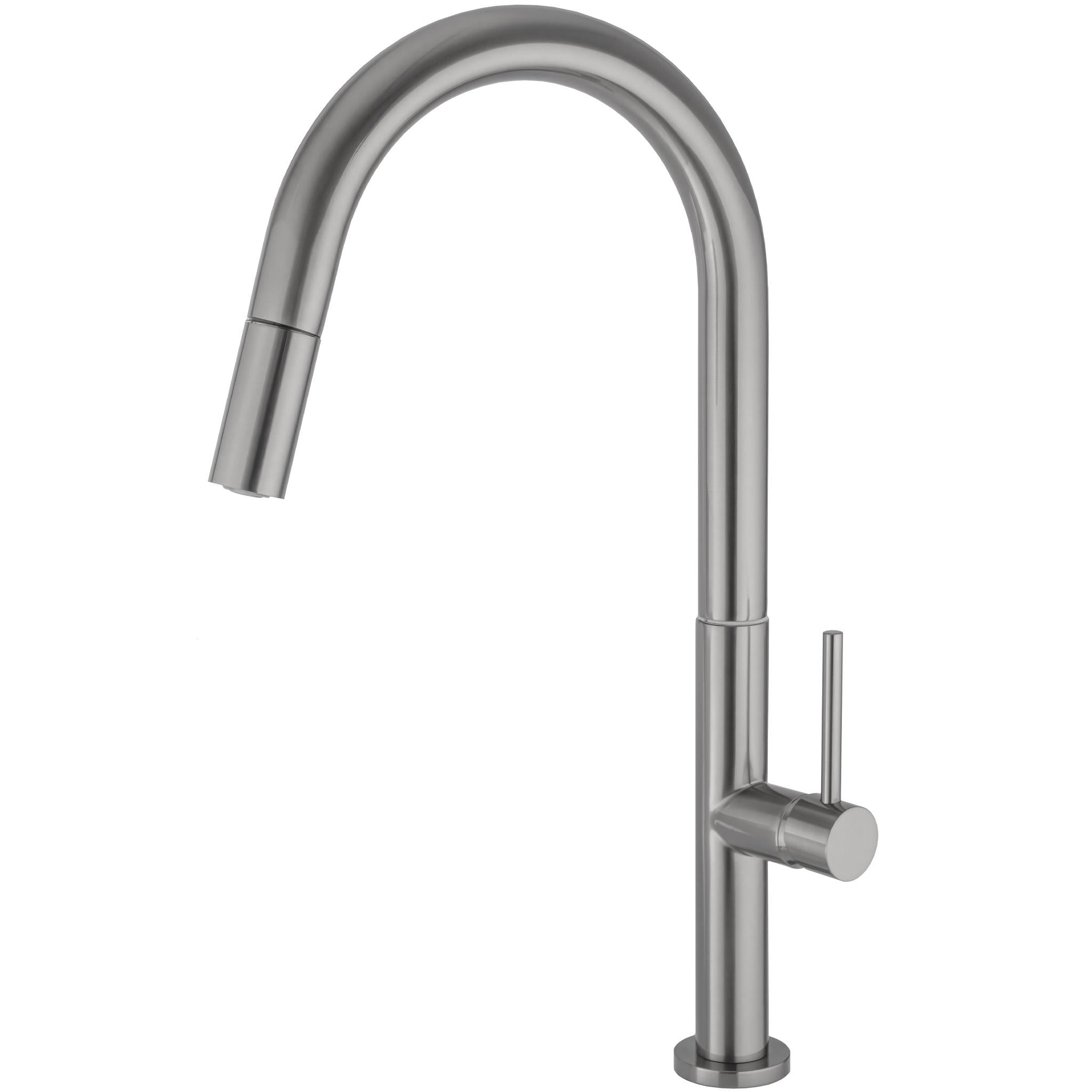 Grifo de cocina alto extraíble monomando acero cepillado Éufrates de Valaz 0