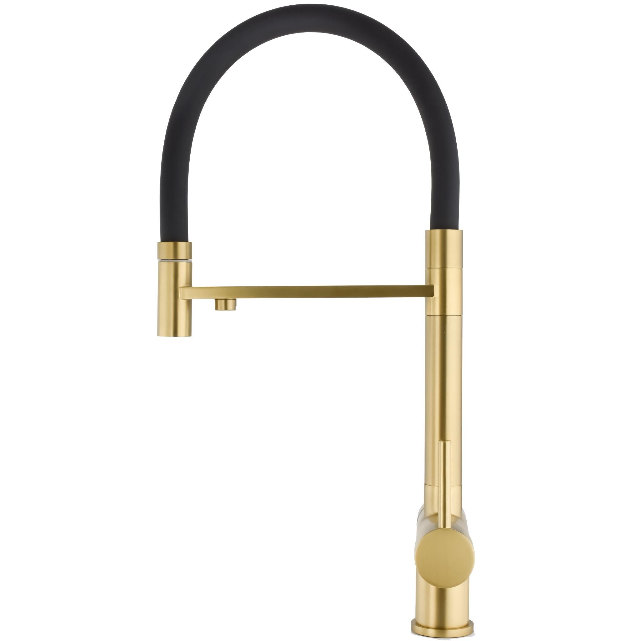 Grifo de cocina con 3 vias osmosis y flexible oro mate proteccion PVD Manzanares de Valaz 2