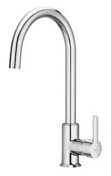 Grifo de cocina con caño curvado y giratorio para instalación sobre repisa Mencia Roca