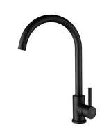 Torneira com monocomando para cozinha fabricada em aço inoxidável acabamento preto mate escovado Plenum Källa