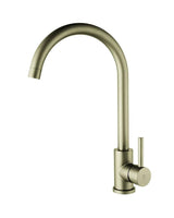 Faucet single lever kitchen mixer tap stainless steel with brushed gold finish Källa Plenum