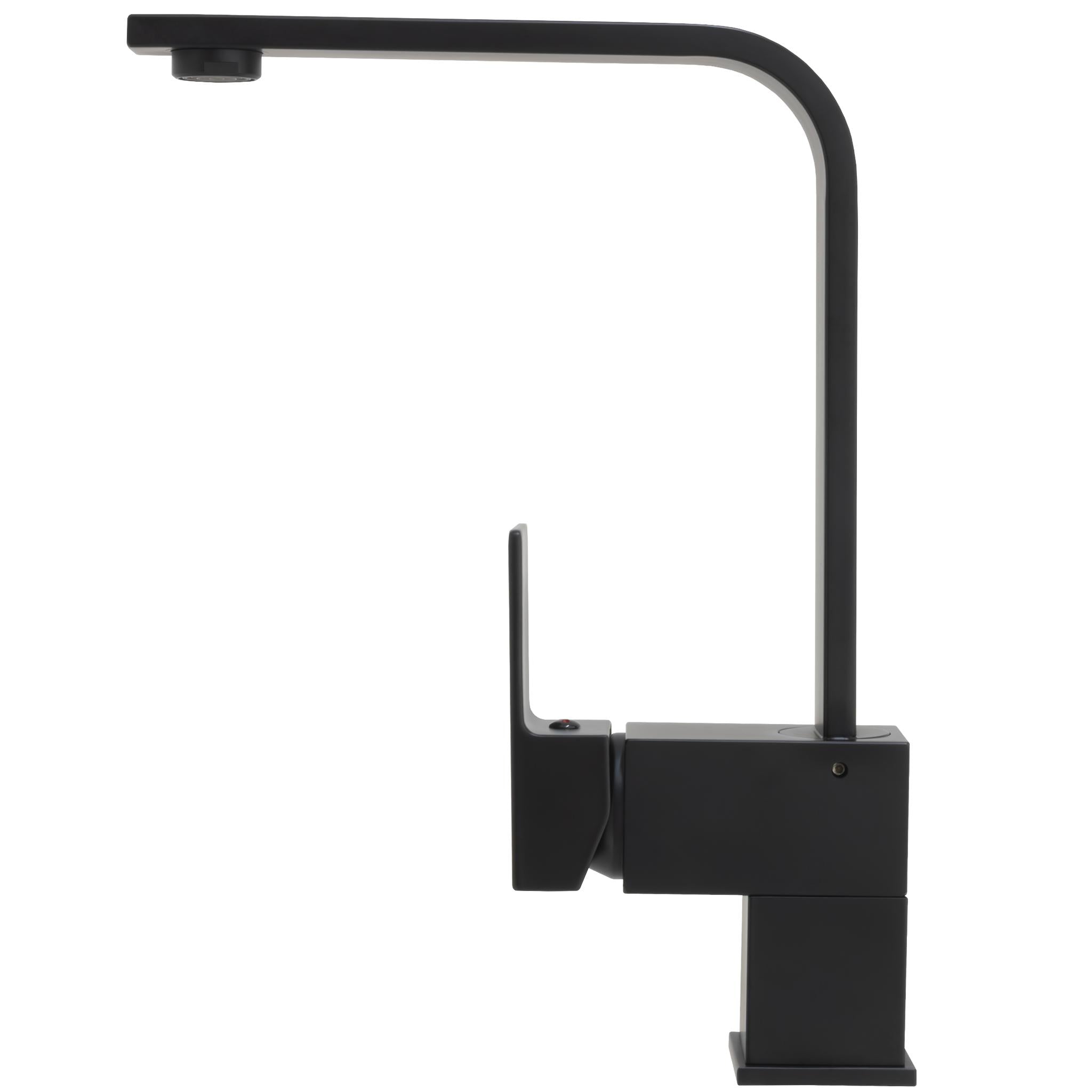 Grifo de cocina giratorio cuadrado monomando negro mate Lor de Valaz 2