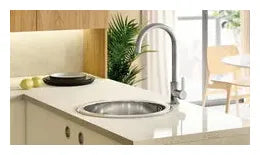Grifo de cocina monomando con caño giratorio acabado platino cepillado Mencia Roca 1
