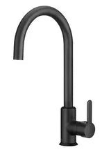 Grifo de cocina monomando de repisa con acabado negro mate Mencia Roca