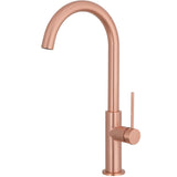 Torneira de cozinha monocomando ouro rosa escovado com bico giratório 360 graus Flumen da Valaz
