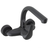 Kitchen faucet wall mounted single handle 15 cm between inlets matte black Genil by Valaz