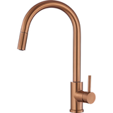 Robinet de cuisine en or rose brossé monocommande extractible <Paraná> de Valaz