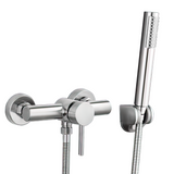 Torneira de duche monocomando cromada com corpo de latão e cabeça de duche em PVC Palancia da Valaz