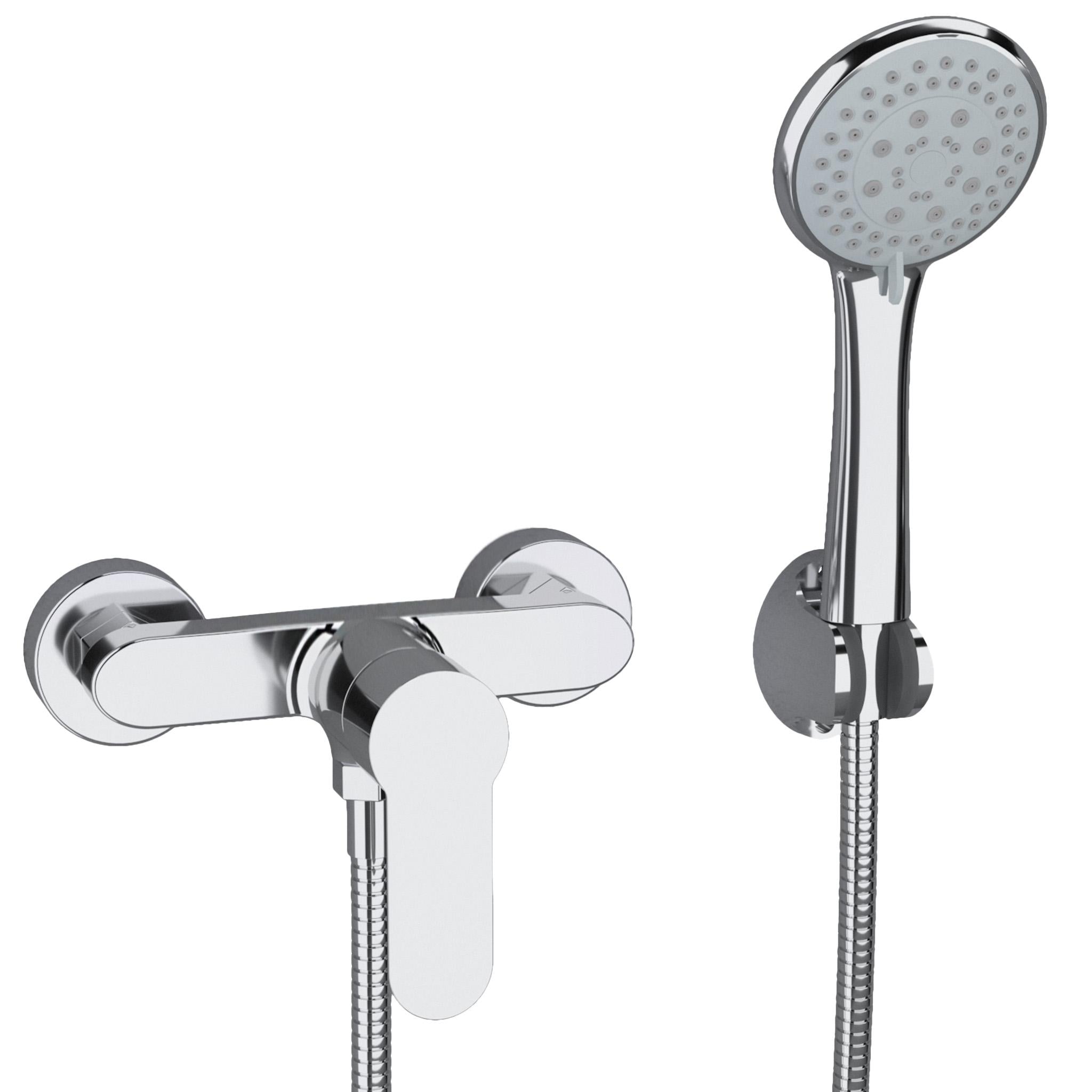 Grifo de ducha redondo monomando cromado diseño moderno Viar de Valaz 0
