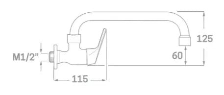 Grifo de fregadero a pared horizontal cromado One Källa 1