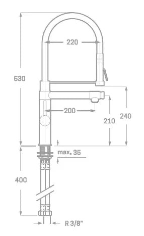 Grifo de fregadero orientable con caño Pilot Källa 1