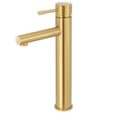 Grifo de lavabo alto monomando para pica con maneta luxury en dorado cepillado Birim de Valaz