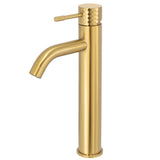 Grifo de lavabo alto monomando con maneta luxury en dorado cepillado Oda de Valaz