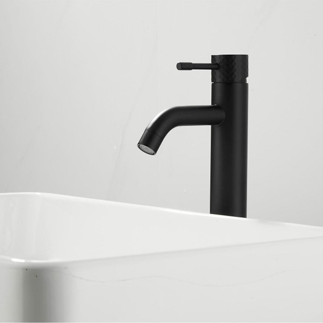 Grifo de lavabo alto monomando negro mate luxury con cartucho ceramico 35 mm Oda de Valaz 3
