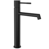 Grifo de lavabo alto para pica monomando de caño recto en negro mate Casares de Valaz