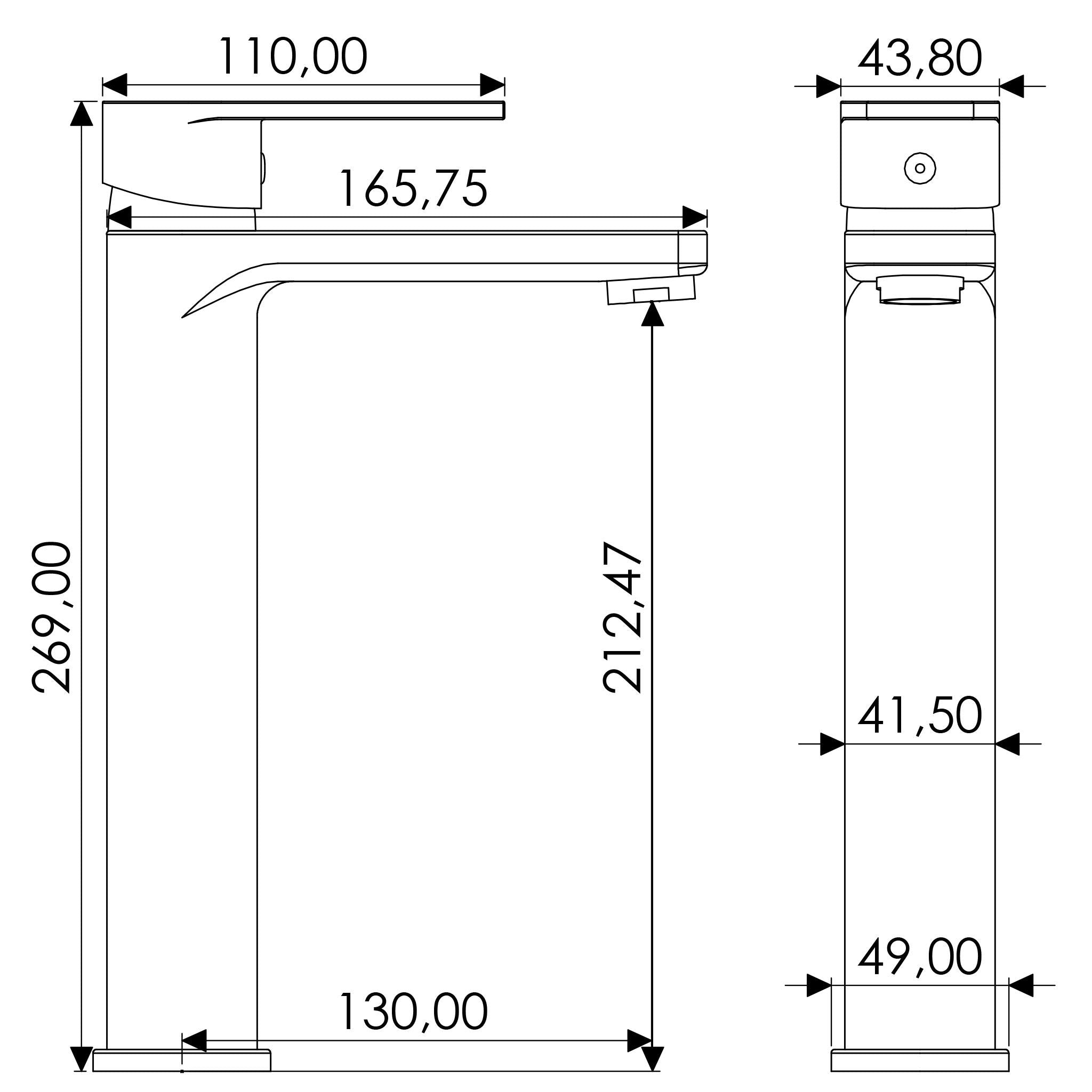 Grifo de lavabo alto para pica monomando cromado Magro de Valaz 1