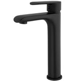Grifo de lavabo alto para pica monomando redondo en negro mate Turia de Valaz