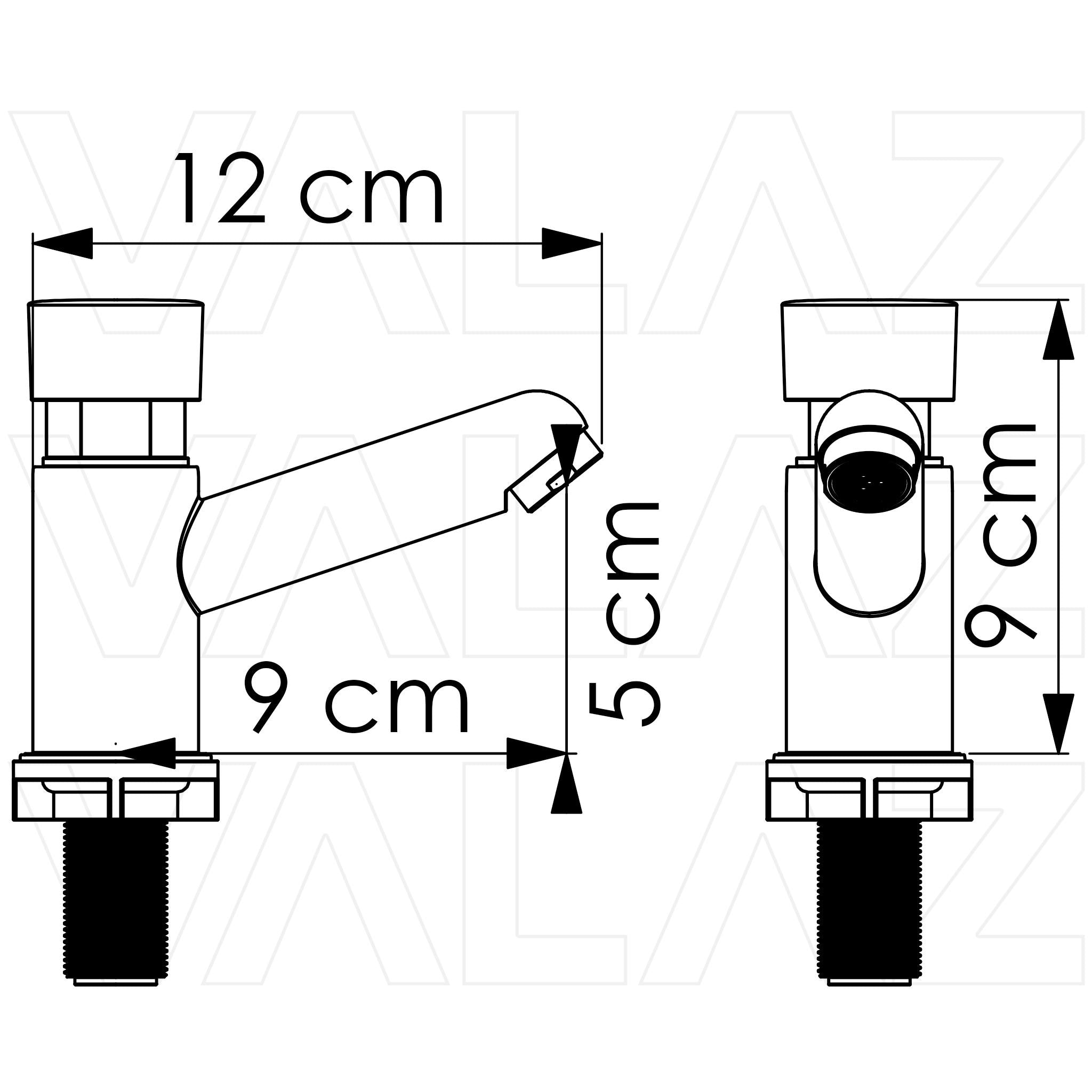 Grifo de lavabo bajo con pulsador temporizador oro mate protección PVD Navia de Valaz 1