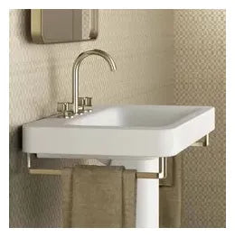 Grifo de lavabo bimando con caño giratorio en acabado color greige de Baia Armani Roca 2