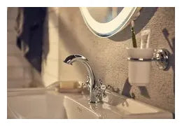 Grifo de lavabo bimando con mezclador y acabado cromado Carmen Roca 1
