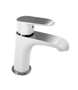 Grifo de lavabo con acabado blanco monomando de latón Dann Kassandra