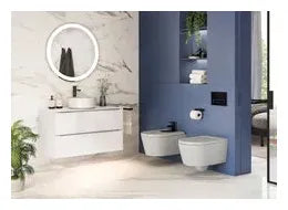 Grifo de lavabo con diseño circular acabado negro titanio cepillado Naia Roca 1