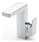 Grifo de lavabo con monomando integrado y maneta lateral con acabado cromado L90 Roca