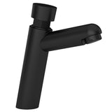 Matte black sink faucet with timer push button Navia by Valaz