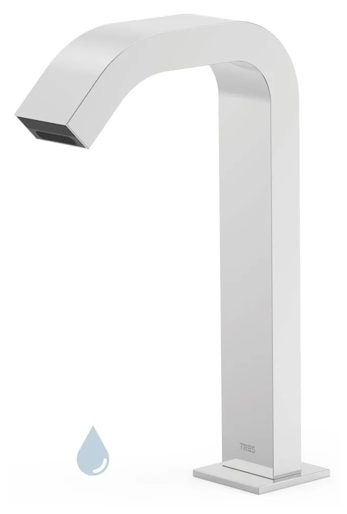 Grifo de lavabo con sensor electrónico acabado en cromo Tres 0