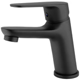Grifo de lavabo monomando de diseño curvo en negro mate Pisuerga de Valaz