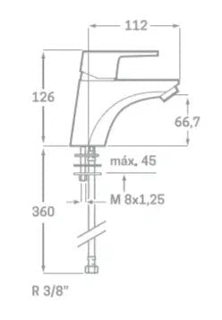 Grifo de lavabo de latón con acabado cromado Balans de Källa 1