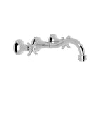Grifo de lavabo de pared bimando con regulador de temperatura acabado cromado CLASIC TRES