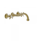 Grifo de lavabo de pared con regulador de temperatura bimando acabado latón viejo mate CLASIC TRES